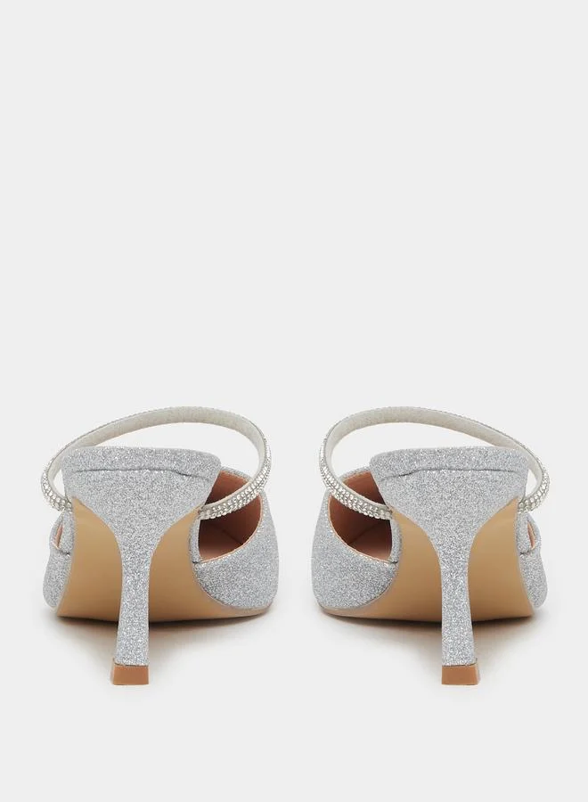 Styli Styli Textured Pointed Toe Stiletto Heel Pumps