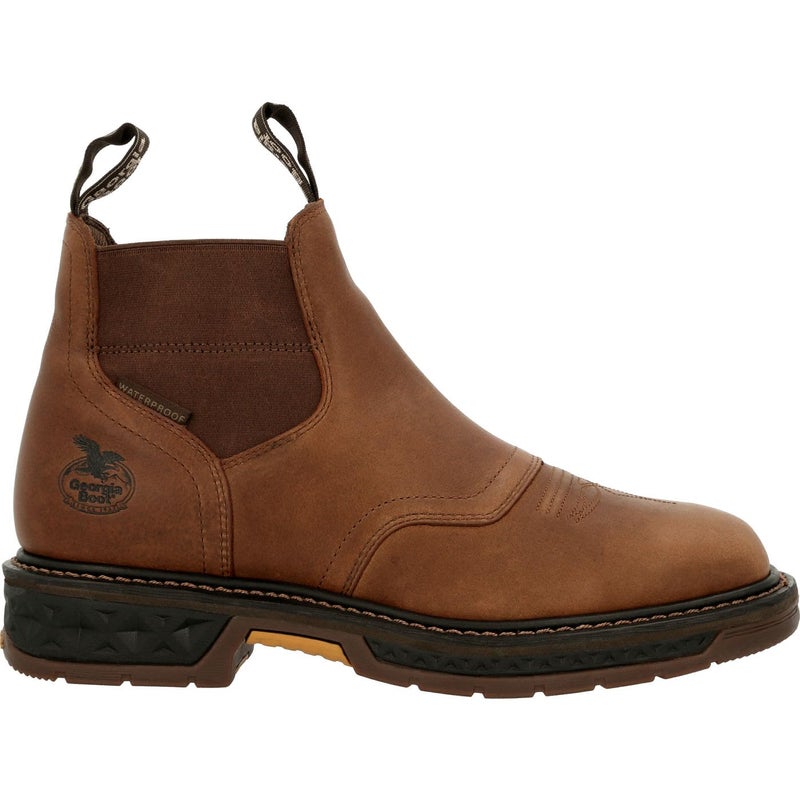 Georgia Boot CarboTec LT Waterproof Chelsea Work Boot Brown Size 10M