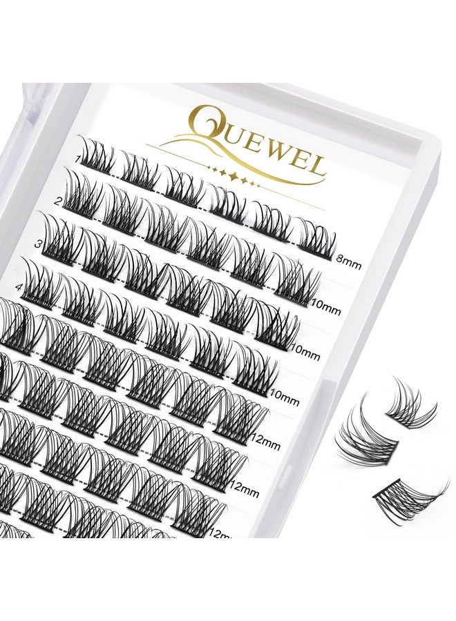 QUEWEL Cluster Lashes 72 Pcs Wide Stem Individual Lashes C/D Curl 8 16Mm Length Diy Eyelash Extension False Eyelashes Natural&Mega Styles Soft For Personal Makeup Use At Home (Natural C Mix8 16) - Image 1