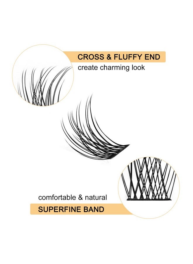 QUEWEL Cluster Lashes 72 Pcs Wide Stem Individual Lashes C/D Curl 8 16Mm Length Diy Eyelash Extension False Eyelashes Natural&Mega Styles Soft For Personal Makeup Use At Home (Natural C Mix8 16) - Image 5