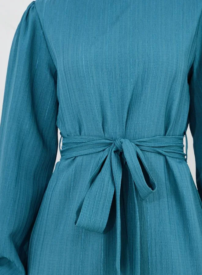Styli Ruffled Tie-Waist Dress