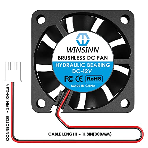 WINSINN 40mm 12V Fan - Hydraulic Bearing 5000 RPM 4010 Cooling Fan Replacement for 3D Printer/DVR/PC/Electronics, 30cm Cable with XH2.54-2PIN, Brushless 40x10mm (5Pcs) - Image 4