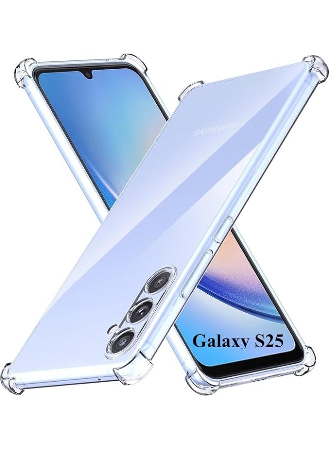 بروماس غطاء شفاف لهاتف سامسونج جالاكسي S25 – واقٍ ضد الصدمات بتصميم نحيف، حماية من الاصفرار، حواف TPU مرنة، مقاوم للخدوش - Image 1