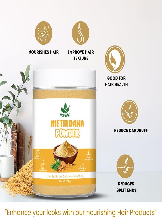 Havintha Methi Dana Powder | Fenugreek Seed Powder for Hair Growth & Skin | Ideal for Hair Mask & DIY Use | | Menthulu Seed | Methi Dana Seeds - 250g - Image 3