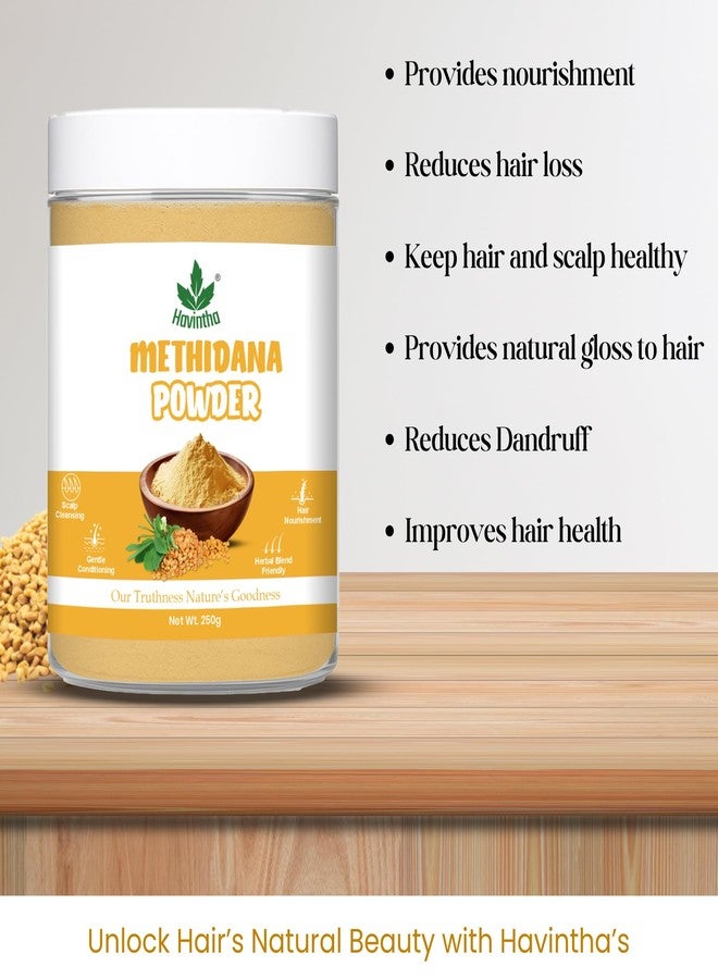 Havintha Methi Dana Powder | Fenugreek Seed Powder for Hair Growth & Skin | Ideal for Hair Mask & DIY Use | | Menthulu Seed | Methi Dana Seeds - 250g - Image 2