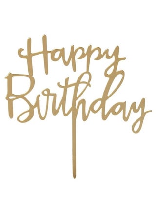 4PCS Acrylic Happy Birthday Cake Toppers, Gold - view 2
