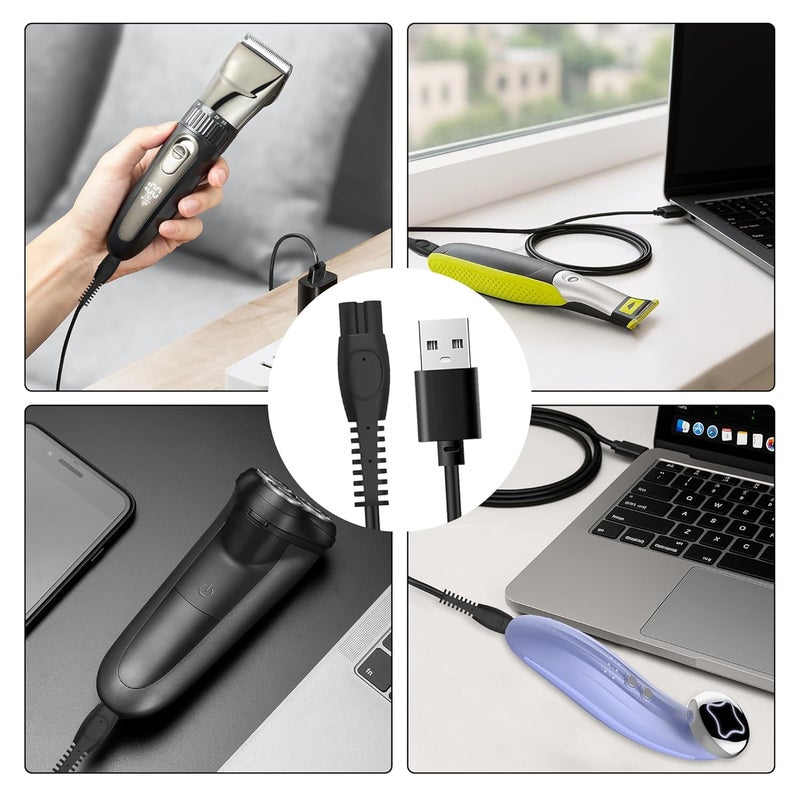 كاست ويف كابل شحن USB بقوة 5 فولت لماكينة الحلاقة فيليبس OneBlade، متوافق مع QP2724 QP2824 QP2734 QP2834 MG5910 MG9520 S3145 S7885 S7887 S5884 X3053 X3001 X5004 X5012، سلك شحن متين ومحمول (أسود) - Image 5