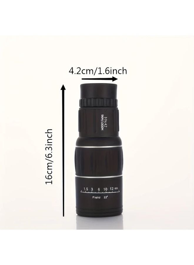 Black Monocular 10x42 High Definition FMC Coated Lens for Outdoor Hiking Camping Hunting - Image 4