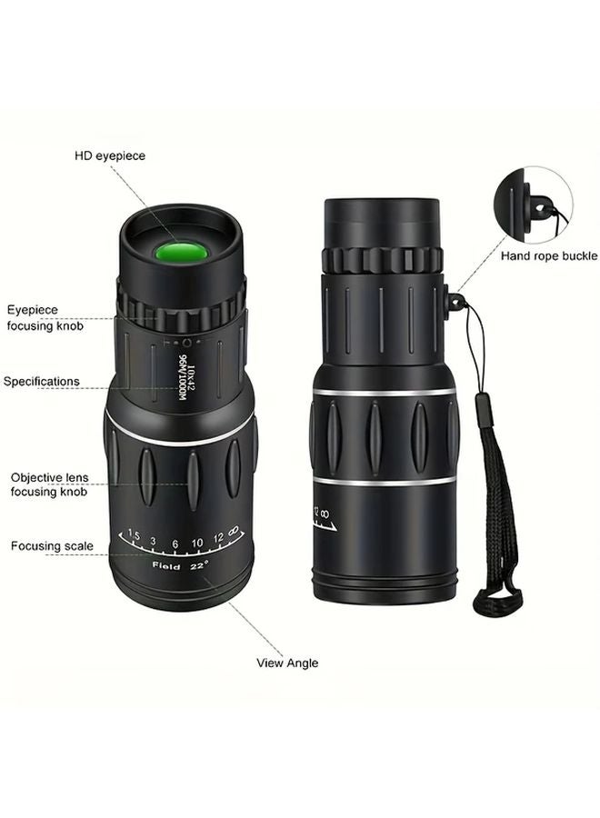 Black Monocular 10x42 High Definition FMC Coated Lens for Outdoor Hiking Camping Hunting - Image 3