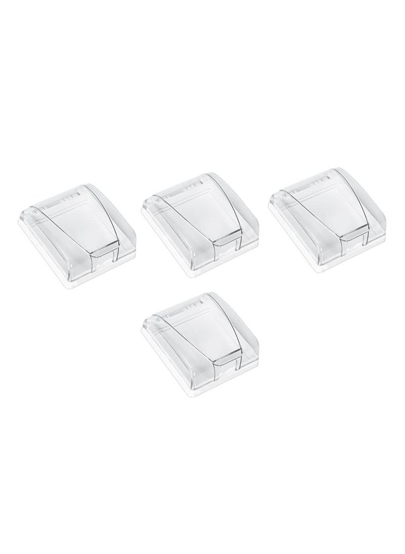 Waterproof Socket Cover, Universal Dustproof 86 Type Wall Socket Plate Panel PVC Transparent Switch Box Cover Protector for Bathroom Kitchen Accessory (4PCS)  - Image 1