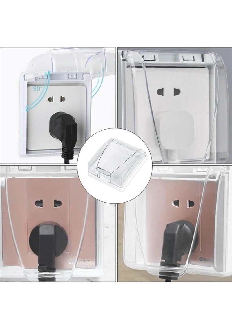 Waterproof Socket Cover, Universal Dustproof 86 Type Wall Socket Plate Panel PVC Transparent Switch Box Cover Protector for Bathroom Kitchen Accessory (4PCS)  - Image 2