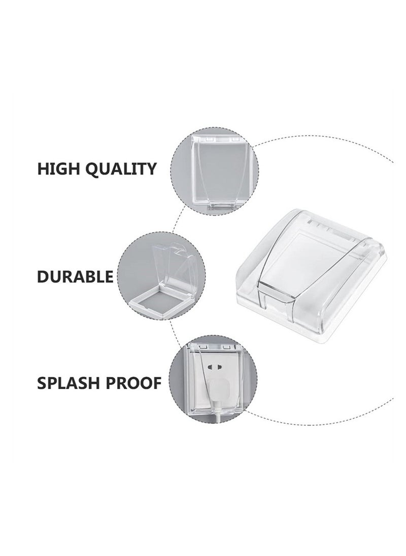 Waterproof Socket Cover, Universal Dustproof 86 Type Wall Socket Plate Panel PVC Transparent Switch Box Cover Protector for Bathroom Kitchen Accessory (4PCS)  - Image 5