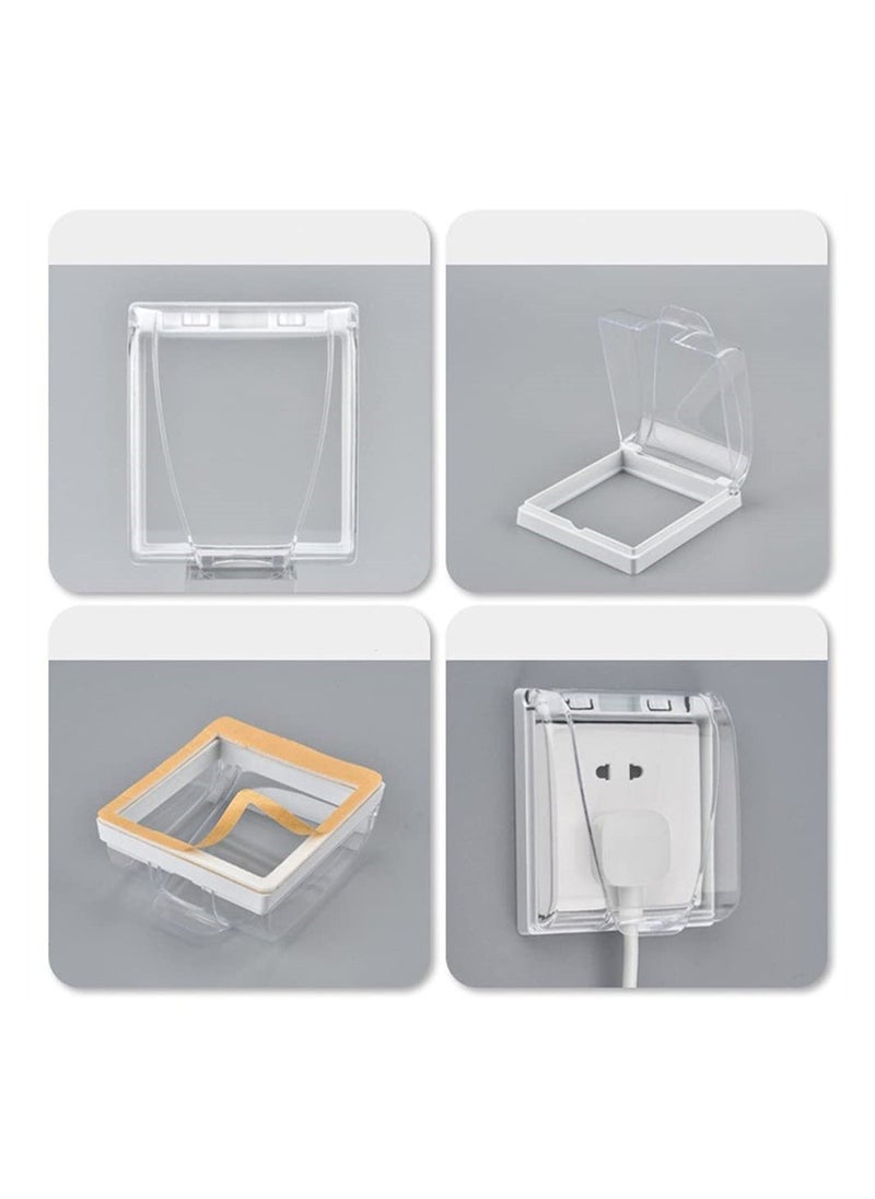 Waterproof Socket Cover, Universal Dustproof 86 Type Wall Socket Plate Panel PVC Transparent Switch Box Cover Protector for Bathroom Kitchen Accessory (4PCS)  - Image 3