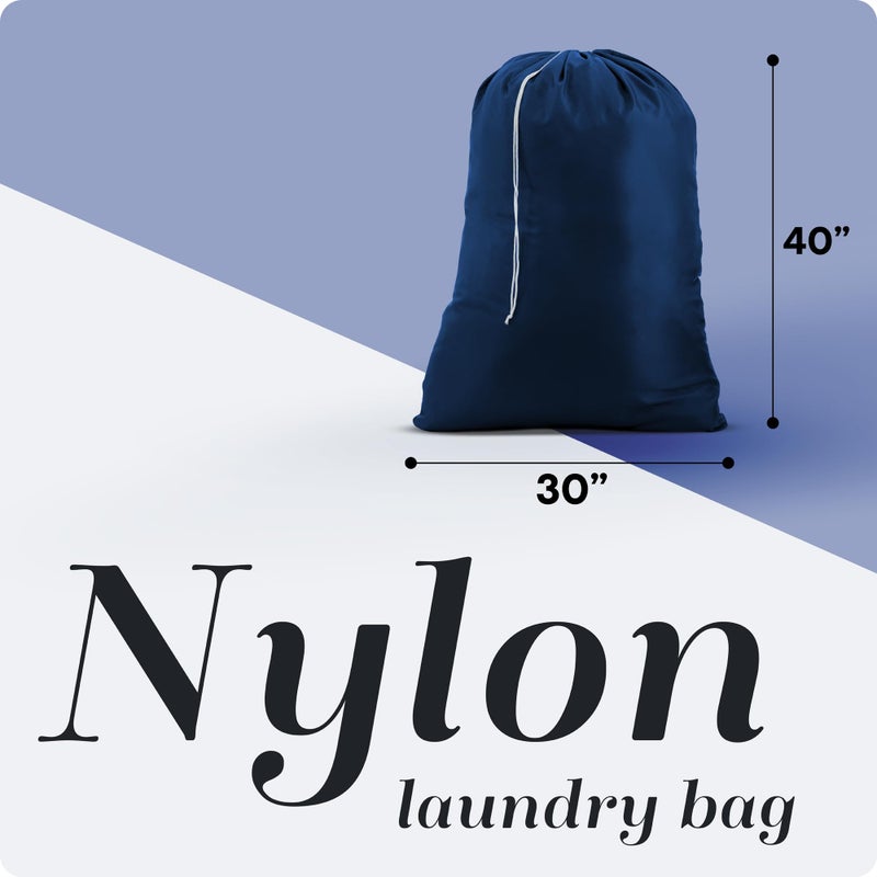 Handy Laundry Nylon Laundry Bag - Locking Drawstring Closure and Machine Washable. These Bags will Fit a Laundry Basket or Hamper and Strong Enough to Carry up to Three Loads of Clothes. (Navy Blue) - Image 2