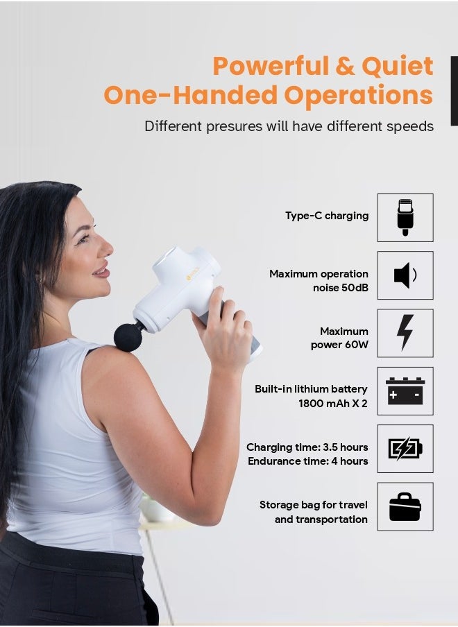 ARES iPower Gun Massager 6 Speed Modes, 8 Interchangeable Massage Heads for Deep Tissue Relief And Muscle Recovery  - Image 4