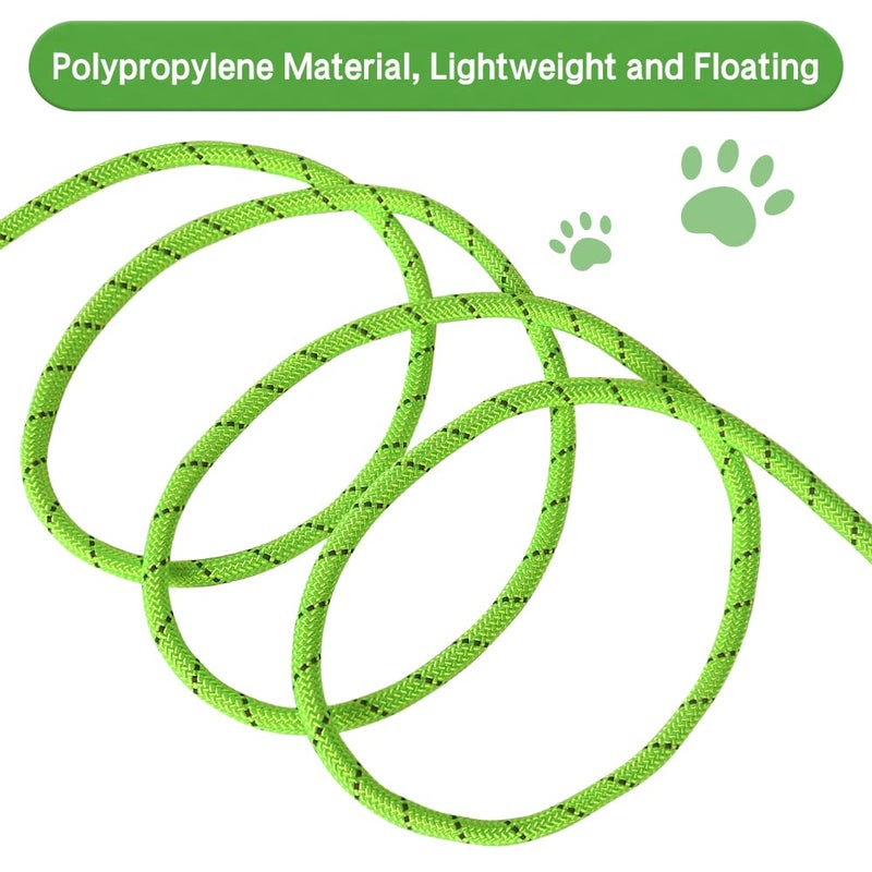 Vivifying Floating Long Dog Leash, 20ft Dog Training Leash for Swimming and Lake, Reflective Long Rope Lead with Soft Handle for Outside, Yard, Camping, Hiking and Beach (Green) - Image 2
