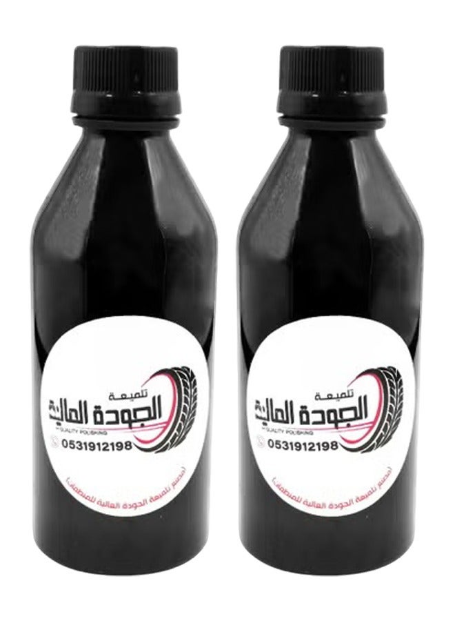 جودة عبوتان من سائل تلميع الإطارات الفاخر (100 مل) - طبقة حماية لامعة لإطارات السيارات والدراجات والشاحنات، لمعان يدوم طويلاً، مُجدِّد ومُلمِّع للمطاط، حماية بمظهر "رطب" فوري، تركيبة سهلة الاستخدام، عبوتان سعة 100 مل. - Image 1