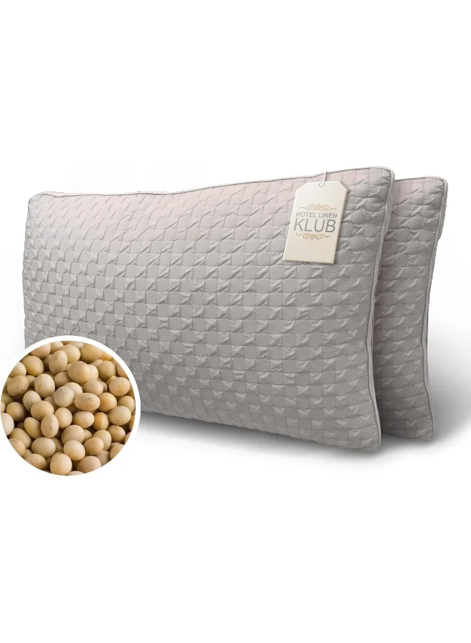 Hotel Linen Klub Hotel Linen Klub Pack of 2 Soy Bean Pillow – Premium Quality Cooling Touch Bed Pillow