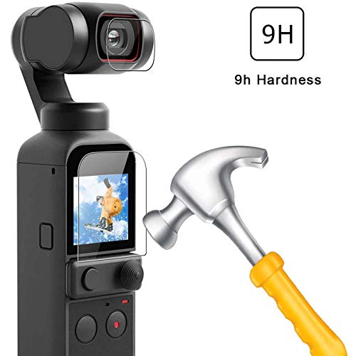 PCTC [4 pack] Lens+LCD Screen Protector Appliable for DJI Osmo Pocket 2 Camera, osmo pocket accessories 0.3mm 9H Hardness Ultra-Clear Tempered Glass Protector Film Guard Full Coverage Edge to Edge - Image 3