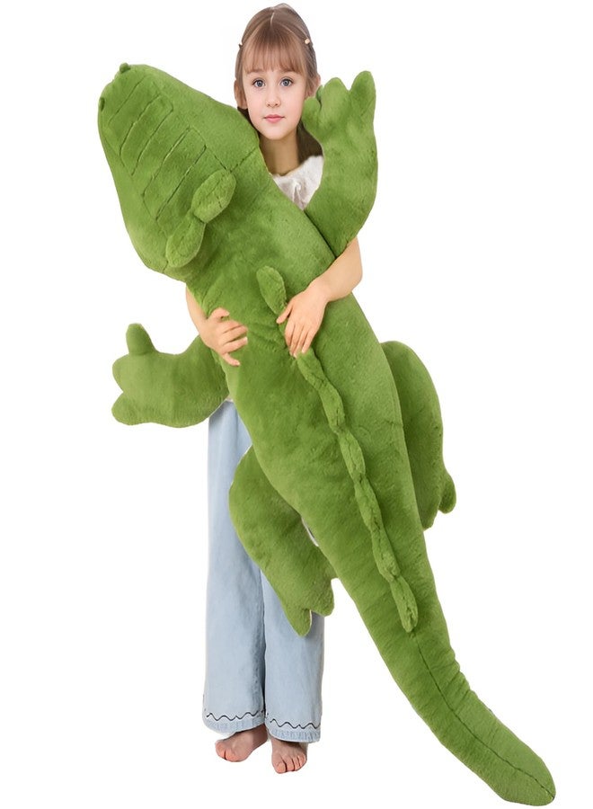 FFxiong 60 inch Long Green Giant Crocodile Plush Stuffed Animal Toy, 5 ft Big Soft Body Pillow, Cute Large Alligator Plushies, Gift for Adults Kids Girl Boy Birthday Valentines - Image 1