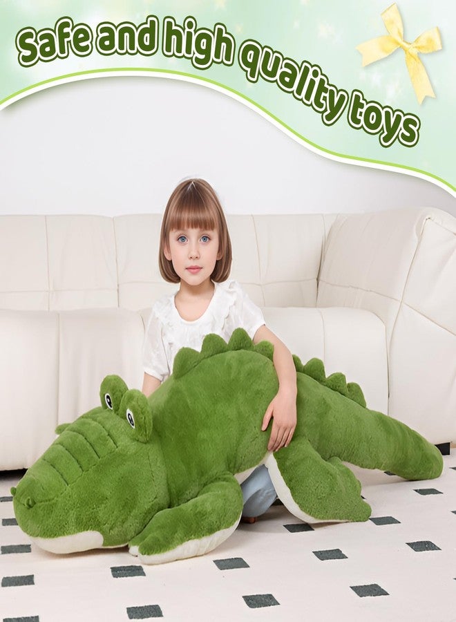 FFxiong 60 inch Long Green Giant Crocodile Plush Stuffed Animal Toy, 5 ft Big Soft Body Pillow, Cute Large Alligator Plushies, Gift for Adults Kids Girl Boy Birthday Valentines - Image 5