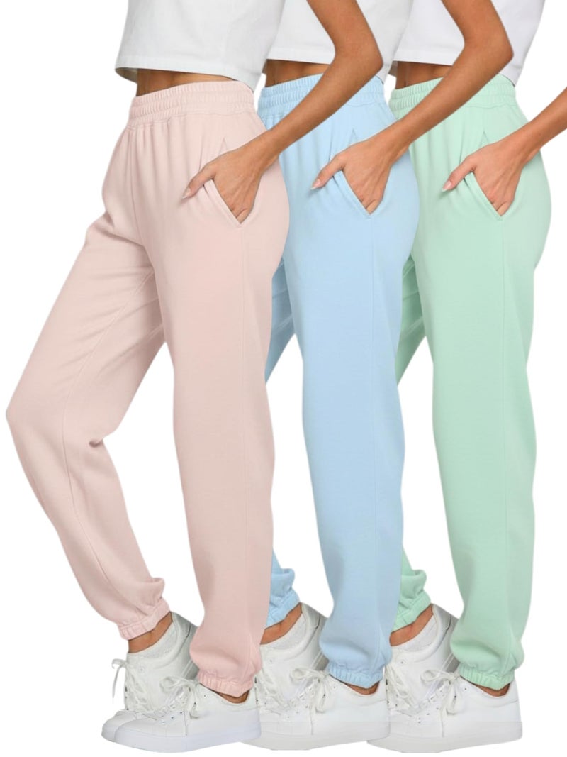 Ultra Performance Womens Sweatpants 3 Pack Cotton Joggers Women's Fleece Sweats Gym & Workout Pants for Women - Image 1