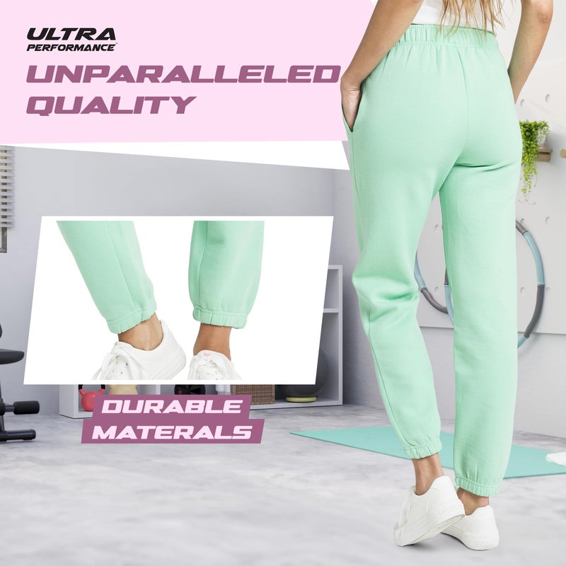 Ultra Performance Womens Sweatpants 3 Pack Cotton Joggers Women's Fleece Sweats Gym & Workout Pants for Women - Image 4