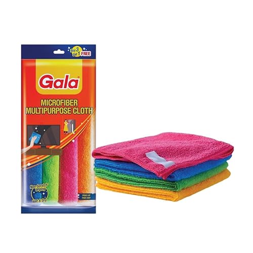 Gala Microfiber Cleaning Cloth/ Towels Set of 4 Kitchen Wipes, Microfiber Cloth for car, bike cleaning and home cleaning, Glass cleaning cloth, (Multicolor) - Image 1