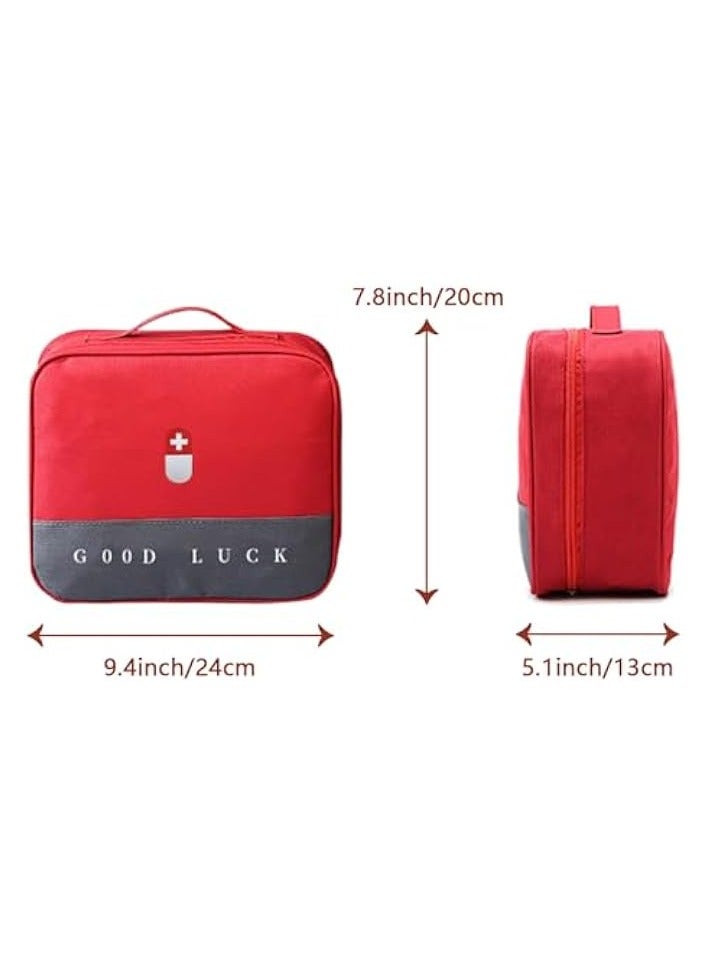 erorex First Aid Kit Bag Red, Empty Medical Storage Bag Survival Medical Kit, Portable Large Emergency Medical Supplies Pouch Bag for Home Outdoor Camping Hiking Travel - Image 2