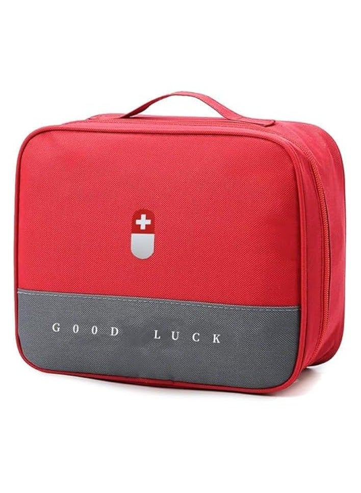 erorex First Aid Kit Bag Red, Empty Medical Storage Bag Survival Medical Kit, Portable Large Emergency Medical Supplies Pouch Bag for Home Outdoor Camping Hiking Travel - Image 1