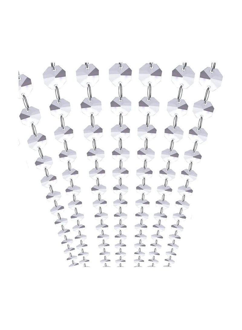 WAZHRMGHG Clear Acrylic Crystal Garland Strands Hanging Chandelier Bead Chain Ornament String Decorations for Chandelier Christmas Tree Wedding Party Celebration (33FT(10M)) - Image 2