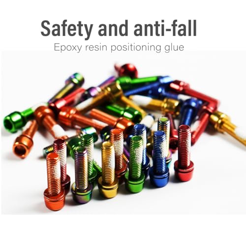 CNC Bike Stem Bolts，Stem Bolts for BMX/MTB/Road Bike with Washers,Rainbow - Image 3