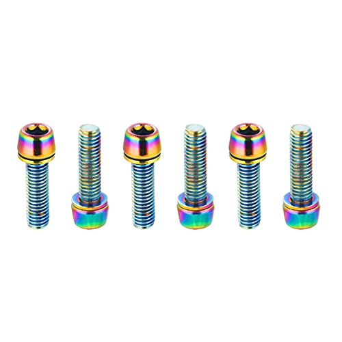 CNC Bike Stem Bolts，Stem Bolts for BMX/MTB/Road Bike with Washers,Rainbow - Image 1