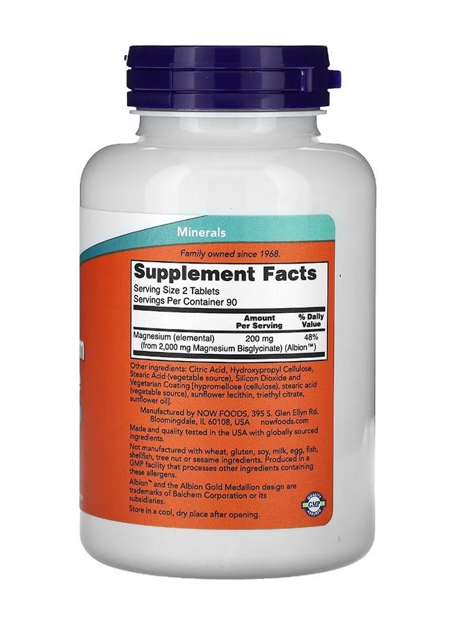 now Magnesium Glycinate 200 Mg 180 Tablets,100 Mg Per Tablet - Image 2