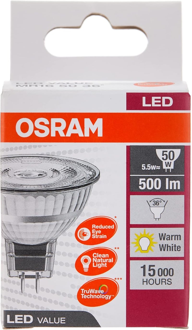 OSRAM LED MR16 5.5W GU5.3 Warm White Lamp - Image 3
