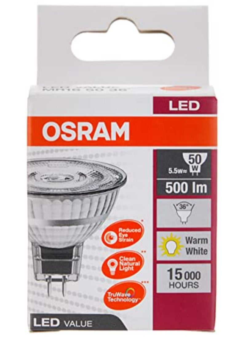 Osram مصباح LED من Osram MR16 50 36 5.5 وات Gu5.3 أبيض دافئ  - Image 3
