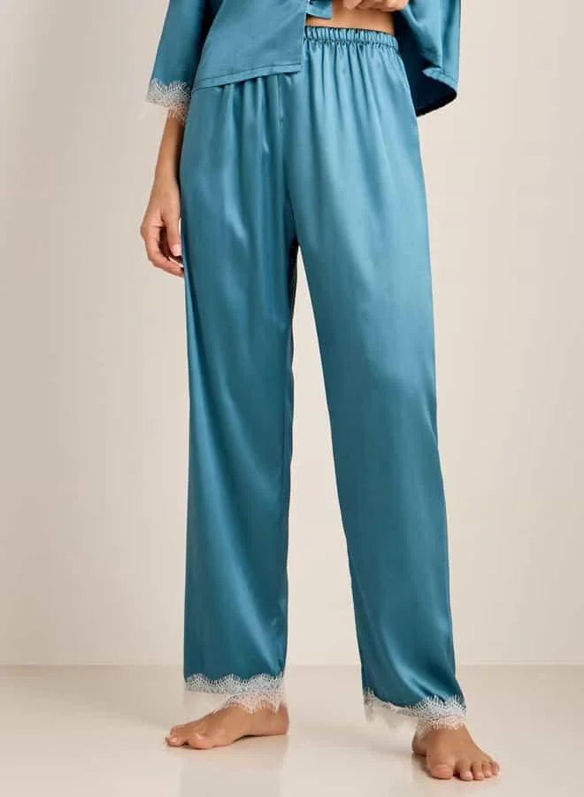 Splash FAV Lace Detailed Shirt and Pyjama Set
