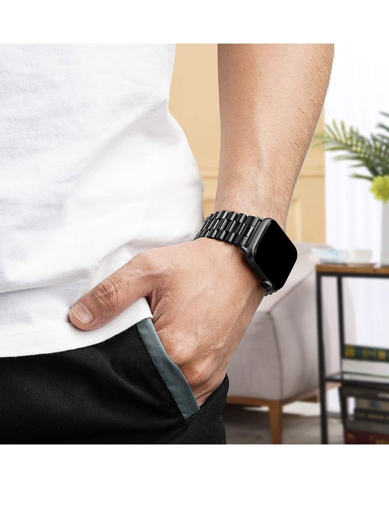 Compatible with Apple Watch Band Series 5 44mm 42mm, Stainless Steel iWatch Band with Butterfly Folding Clasp for iWatch Band Series 5/4/3/2/1 - Image 4