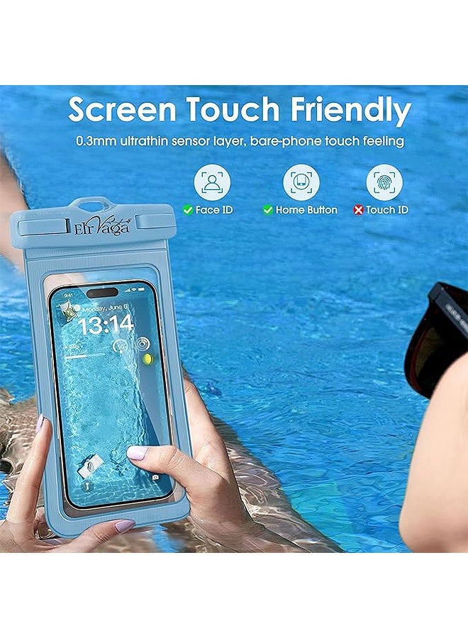 MXN 2 Pcs Waterproof Phone Case Universal Cell Phone Holder Phone Pouch for iPhone 16/15/14/13 Pro Max Plus (7.2 Inch) - Swimming, Diving, Snorkeling, Snowproof - Touchscreen Friendly Underwater Photography Dry Bag (Pink & Blue) - Image 4