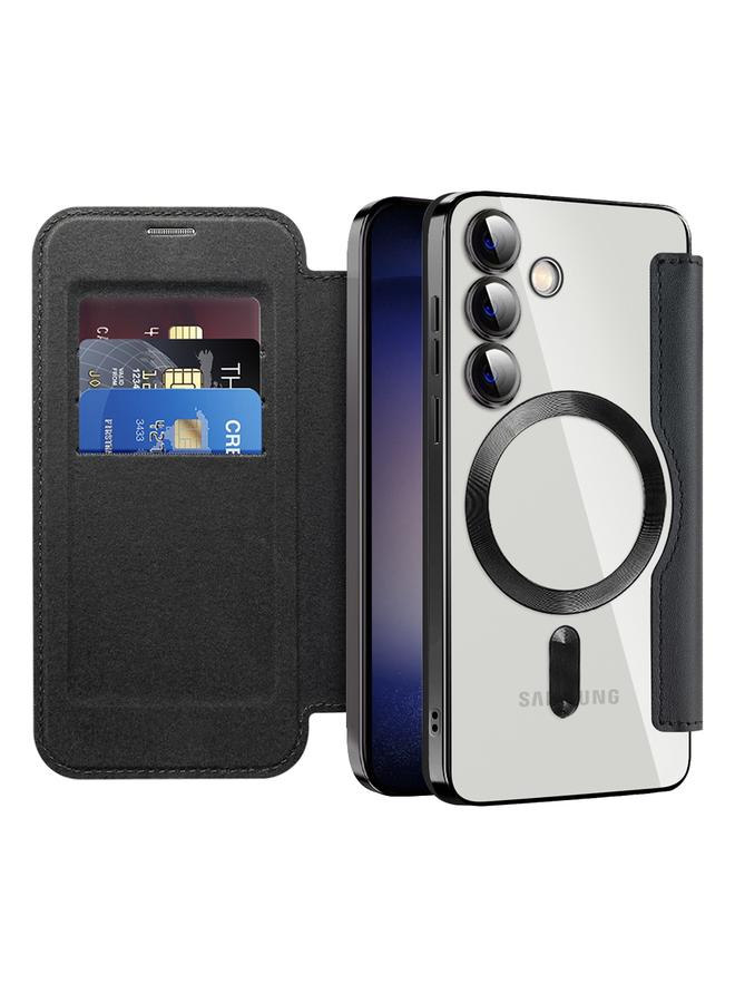 اس-توب جراب لهاتف Samsung Galaxy S24 5G Shield MagSafe RFID مضاد للسرقة جراب جلدي معيني - Image 2