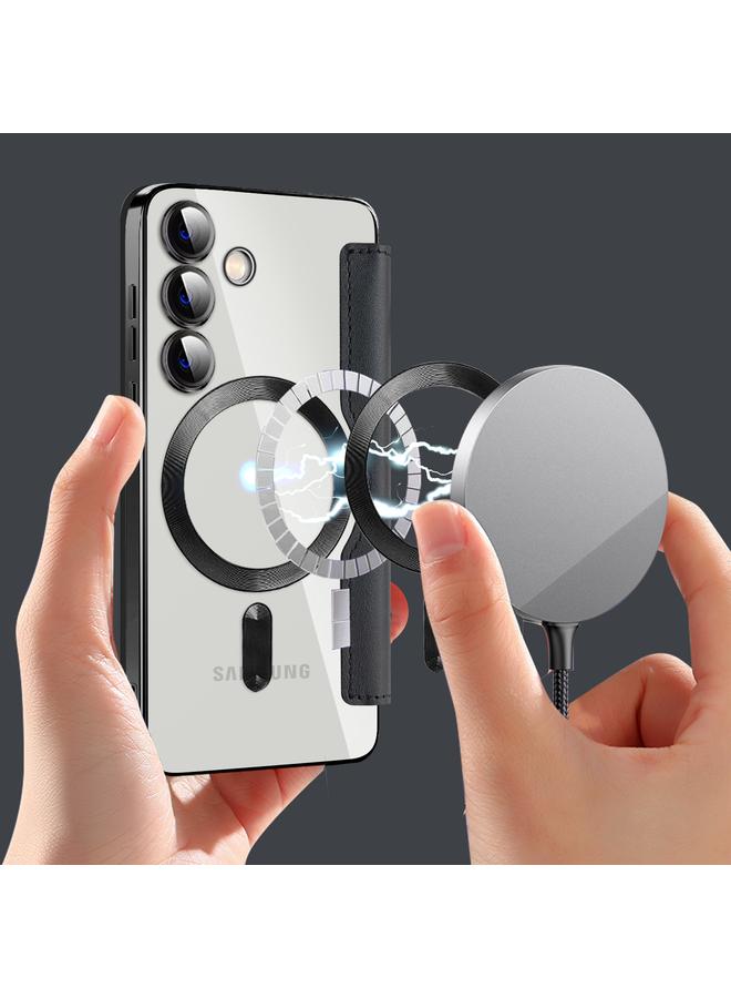 اس-توب جراب لهاتف Samsung Galaxy S24 5G Shield MagSafe RFID مضاد للسرقة جراب جلدي معيني - Image 3