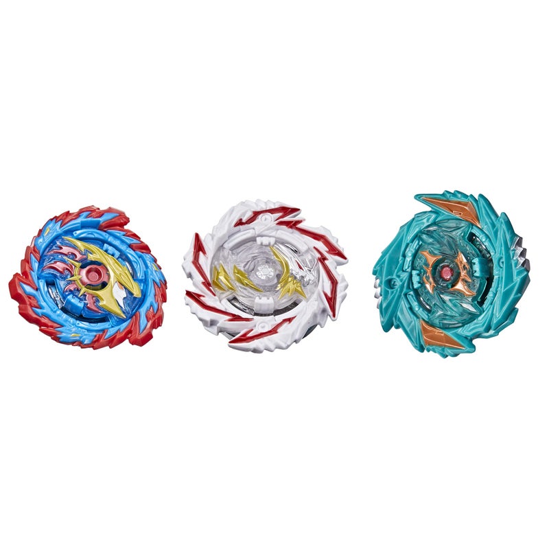 Beyblade Hasbro Burst Surge Speedstorm Tempest Cloud 3-Pack - Abyss Devolos D6,Demise Satomb,and Mirage Helios H6 Battling Game Top Toys - Image 1