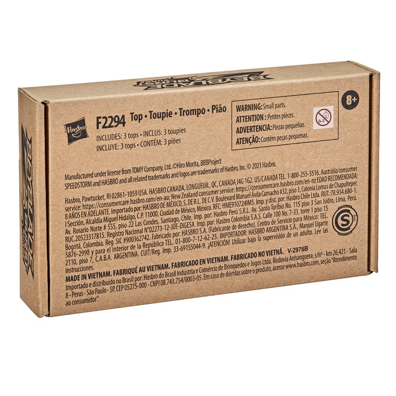 Beyblade Hasbro Burst Surge Speedstorm Tempest Cloud 3-Pack - Abyss Devolos D6,Demise Satomb,and Mirage Helios H6 Battling Game Top Toys - Image 2