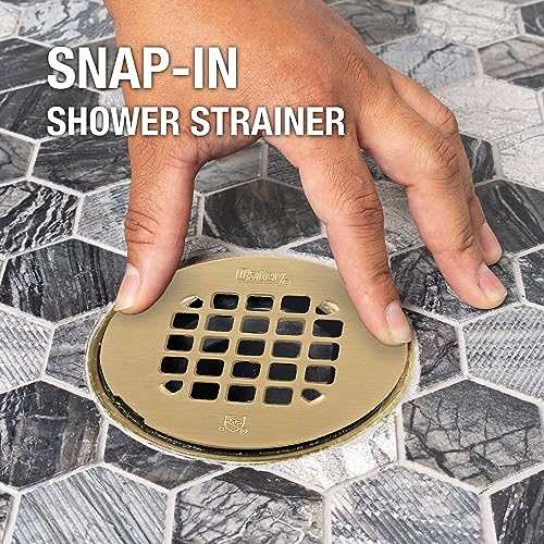Oatey 42362 Universal 414 in SnapTite Round Shower Strainer with Tile Ring in Brushed Gold - Image 3