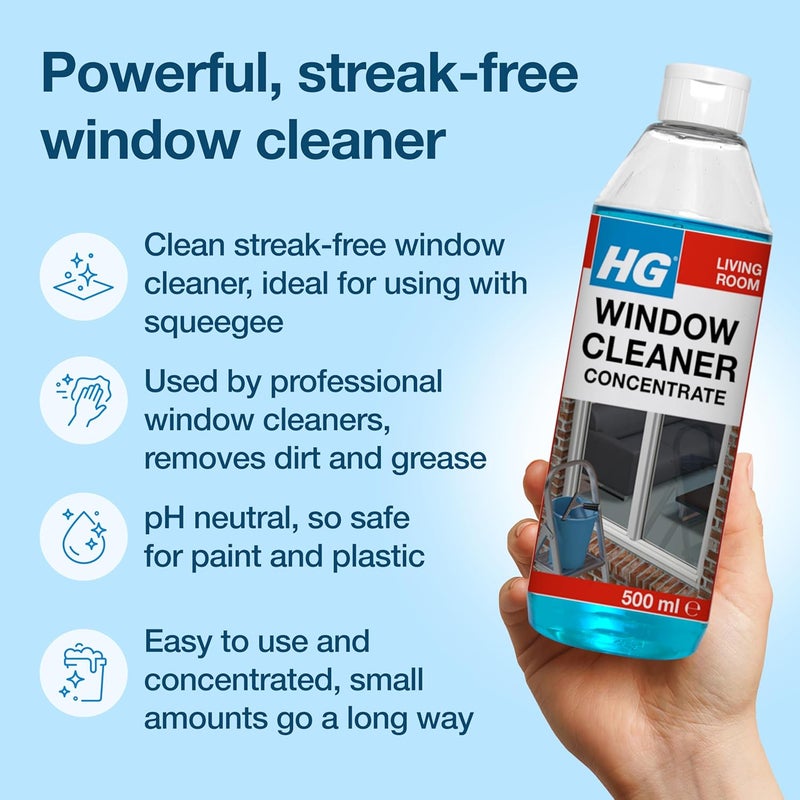 HG Window Cleaner Concentrate, Professional Streak-Free Shine – 500ml - Image 3