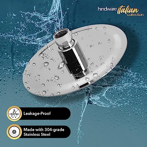 Hindware Stainless Steel 150 mm Ultra Thin Overhead Shower | Wall Mounted | Chrome Finish | Detachable Spray Nozzles | Silicon Nozzles | Sustains High Water Pressure - Image 3