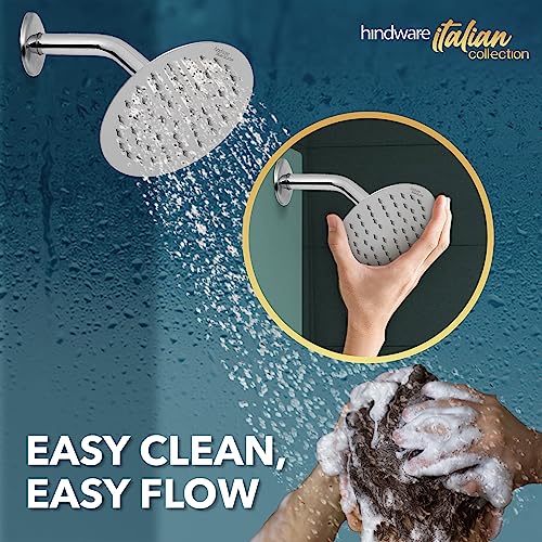 Hindware Stainless Steel 150 mm Ultra Thin Overhead Shower | Wall Mounted | Chrome Finish | Detachable Spray Nozzles | Silicon Nozzles | Sustains High Water Pressure - Image 4