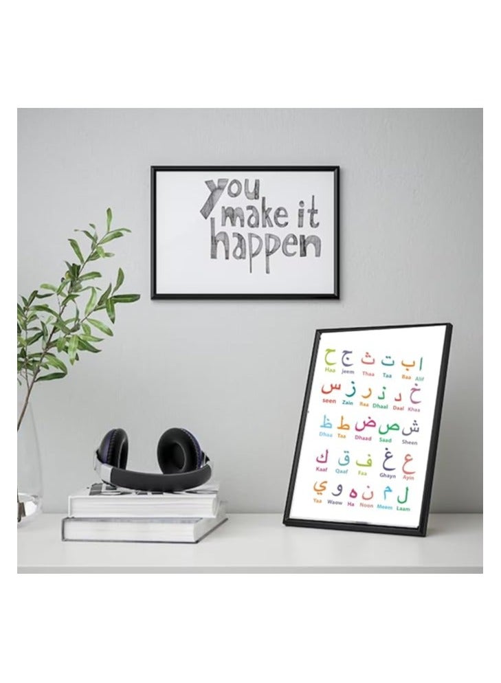 PRINTSHOP4ME 28 Arabic Alphabets Wall Art-Poster+Frame Included-Kids Room Decor For Learning Arabic Alphabets - Image 4