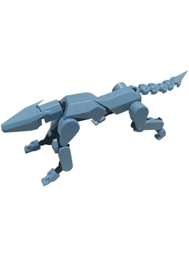 Robot Dog Action Figure, 3D Printed Dog Model, Multi-Joint Movable Robot Dog, PVC Model Full Body Mobile Robot Dog Desktop Decoration Ornament, Light Blue - Image 2