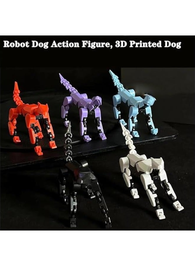 Robot Dog Action Figure, 3D Printed Dog Model, Multi-Joint Movable Robot Dog, PVC Model Full Body Mobile Robot Dog Desktop Decoration Ornament, Light Blue - Image 5